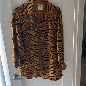 Zara animal print shirt jacket!